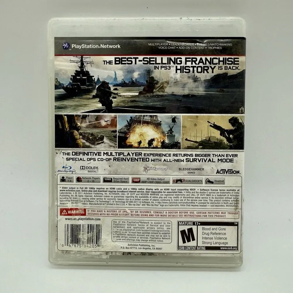 Call of Duty: Modern Warfare 3 MW3 Sony PlayStation 3 Game & Case‎ Tested
